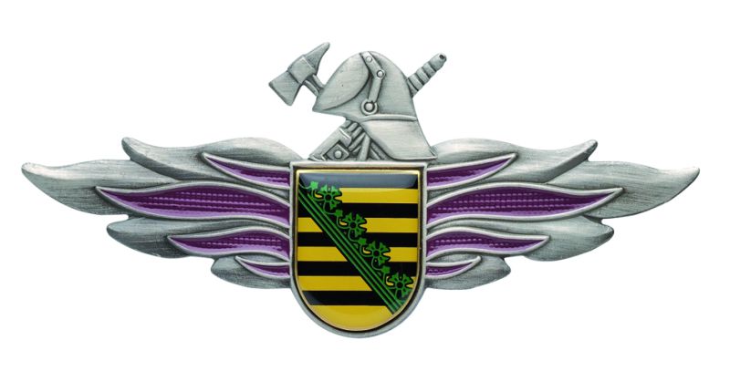 Mützenabzeichen, farbiges Landeswappen Sachsen