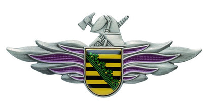 Mützenabzeichen, farbiges Landeswappen Sachsen