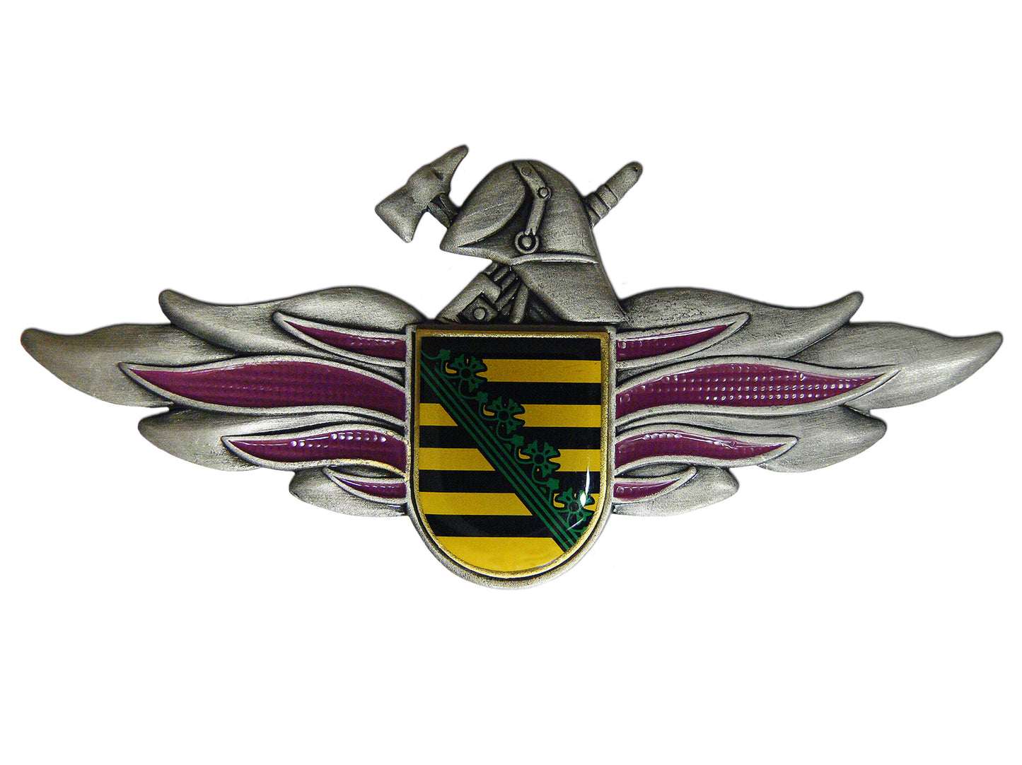 Mützenabzeichen, farbiges Landeswappen Sachsen