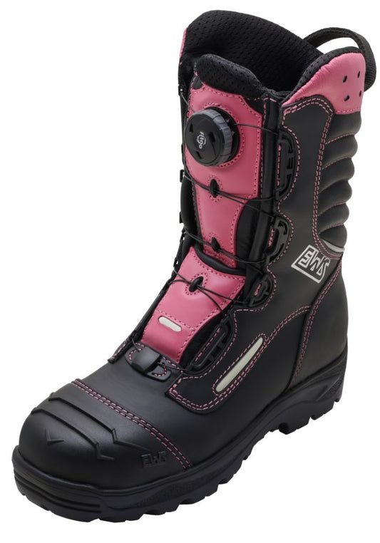 EWS DYNAMIC FIRE PINK - leichter Feuerwehrstiefel mit innovativem Schnellverschluss-System in PINK